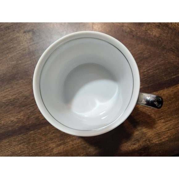 Vtg FF Japan (4) White w/Silver Expresso/Demitasse cups w/saucers Excellent! - Picture 7 of 16